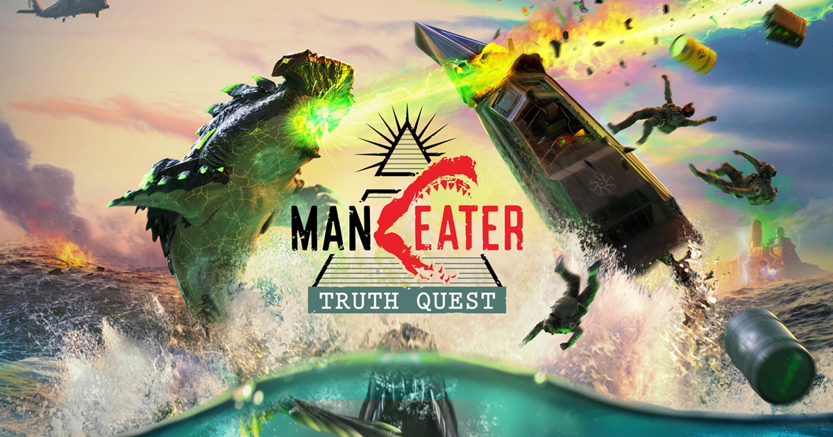 Scopri i misteri degli abissi in Maneater: Truth Quest disponibile su PC, PlayStation®4, PlayStation®5, Xbox One e Xbox Series X|S